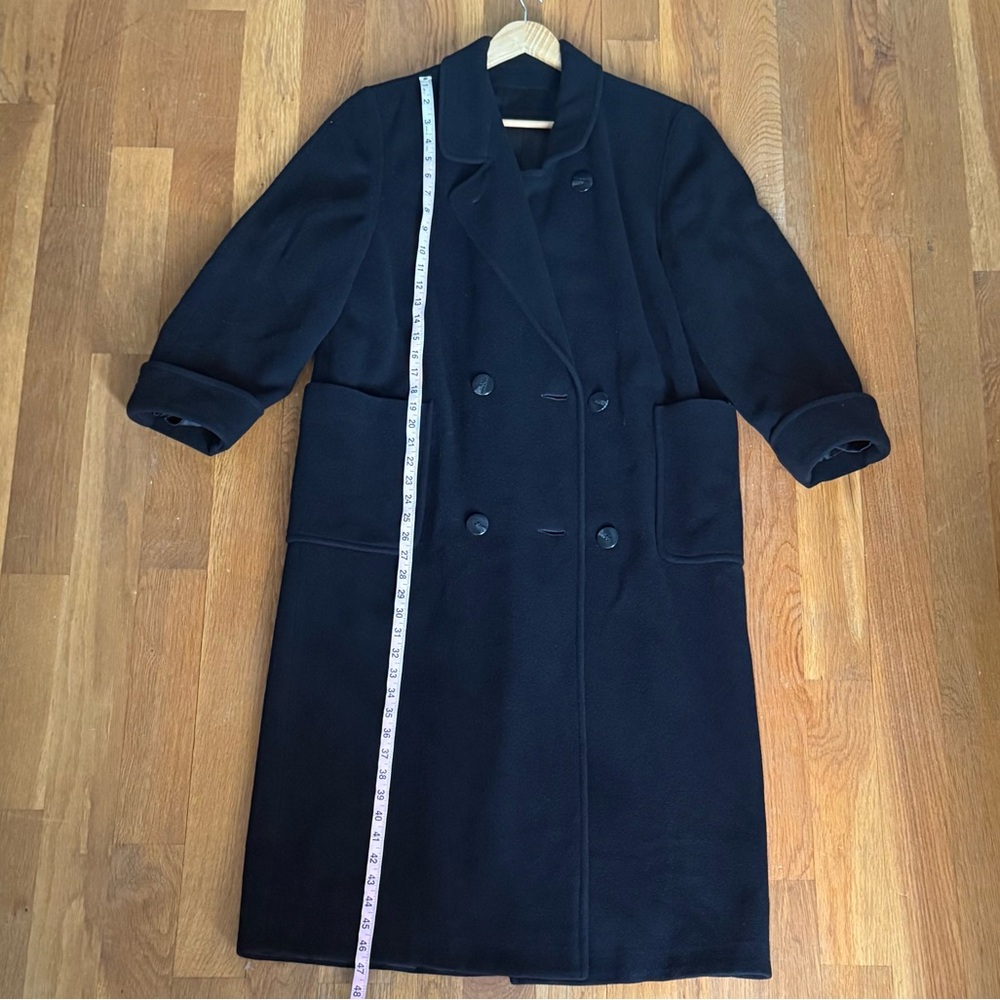 Black Regency Cashmere Double Breasted Trench Coat, Very Warm - 10 - Picture 5 of 8